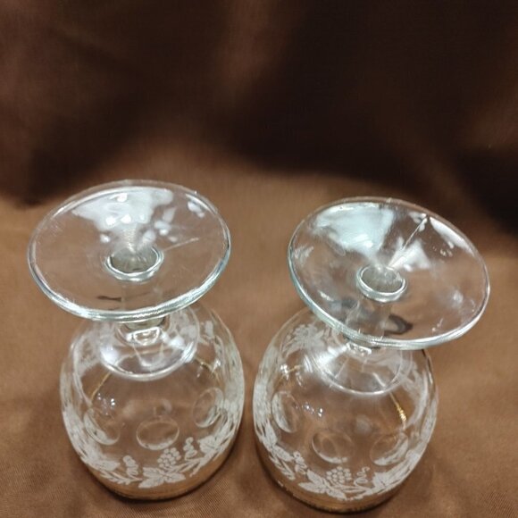 2- Vintage Indiana Glass, Bartlett and Collins, White Grape & Leaf, Gold Trim - Picture 6 of 9